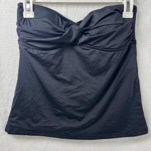 NWT / Strapless Twist Front Tankini Swim Top / Black / Size Small / Sku0222